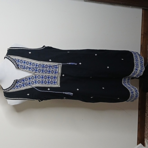 Madewell black boho midi dress side 6 - Picture 2 of 12